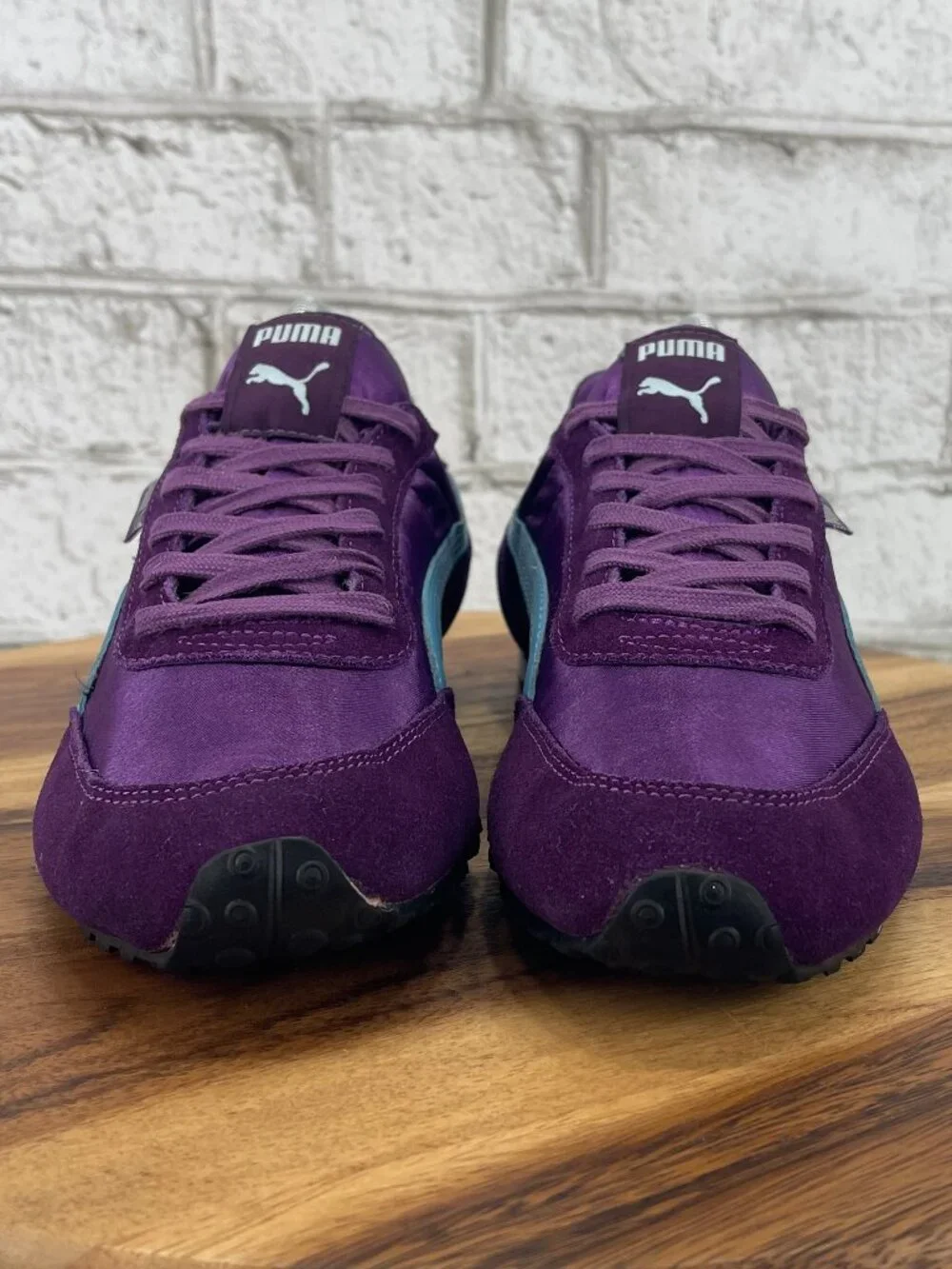VTG Puma Womens Sz. 8.5 Purple/Light Blue Suede Retro Trainers Shoes